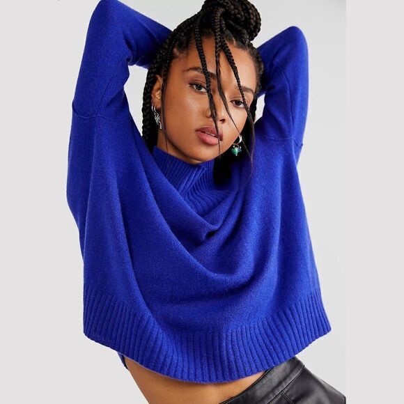 Cobalt Blue Turtleneck Sz M - Picture 1 of 4